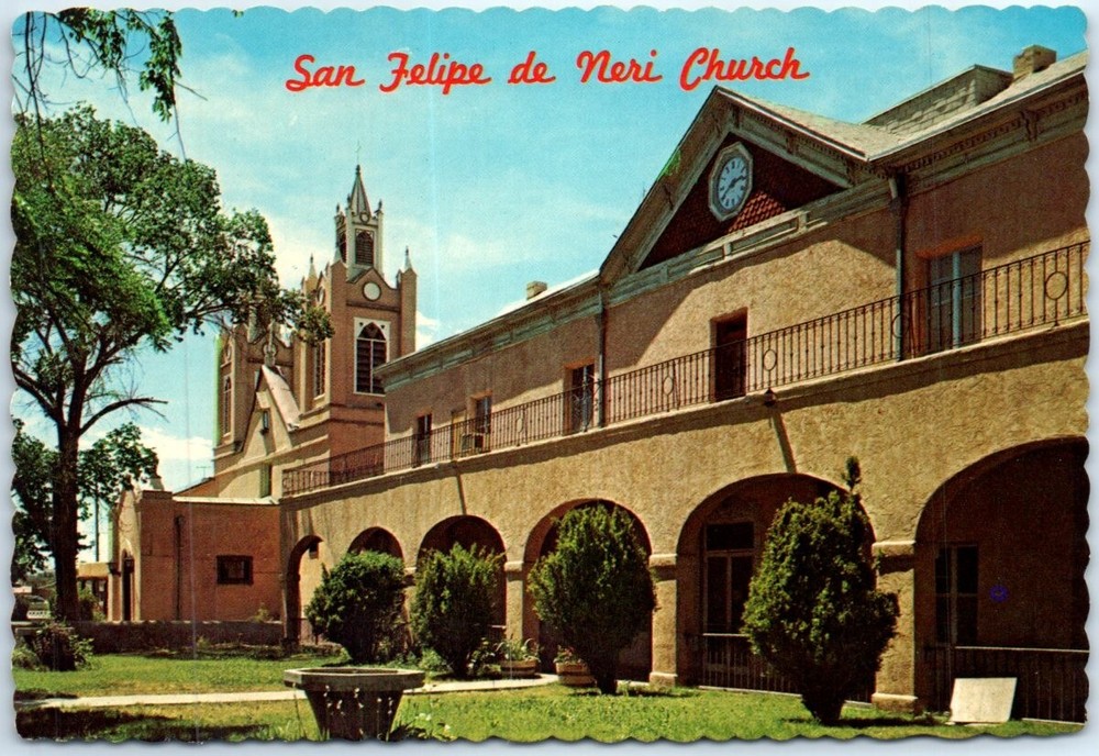 Postcard - San Felipe De Neri Church, Old Town Plaza, Albuquerque, New Mexico