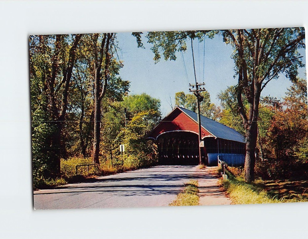 Postcard Covered Bridge Over The Passumpsic River Vermont USA