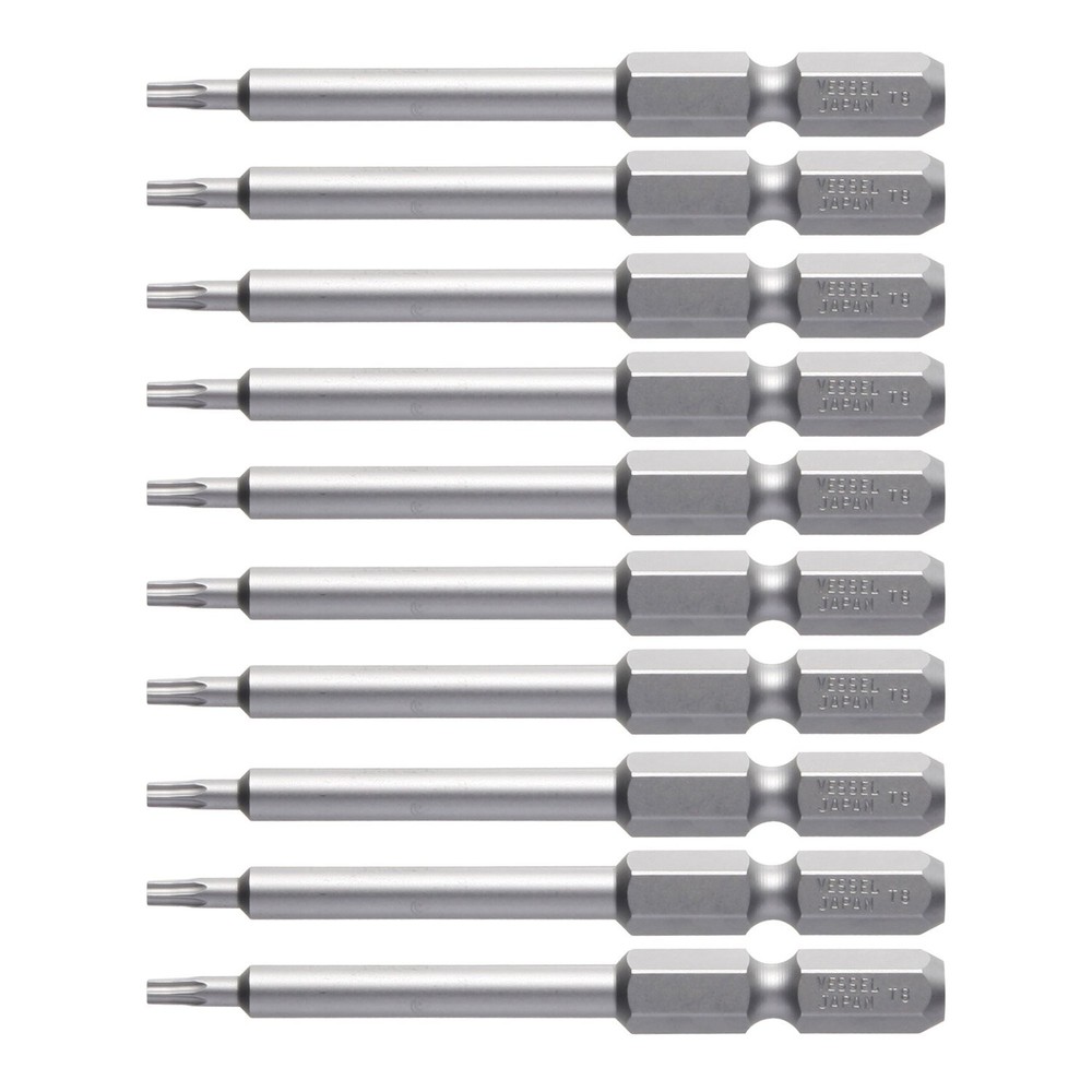 VESSEL 10-Piece T8 Torx Bit Set 65mm V ZP Premium