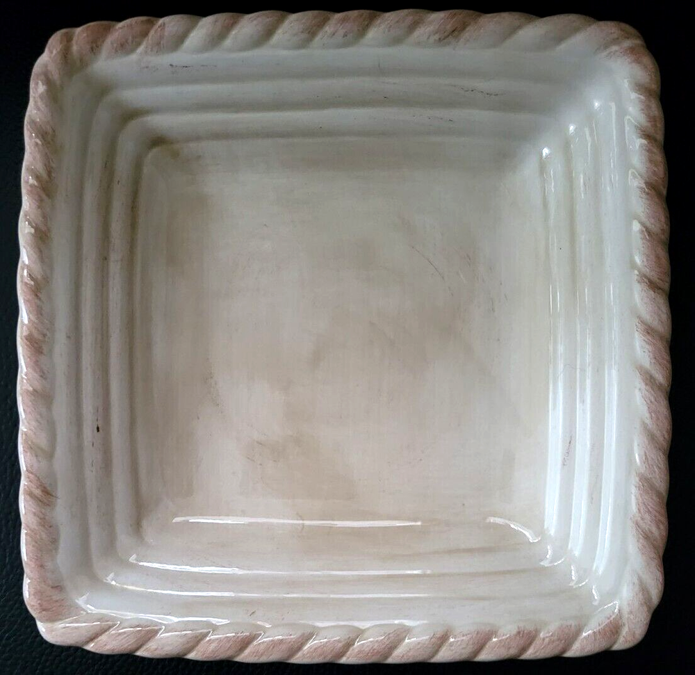 SET OF 2 ARTIMINO TUSCAN COUNTRYSIDE CREAM SQUARE SALAD PLATES 8