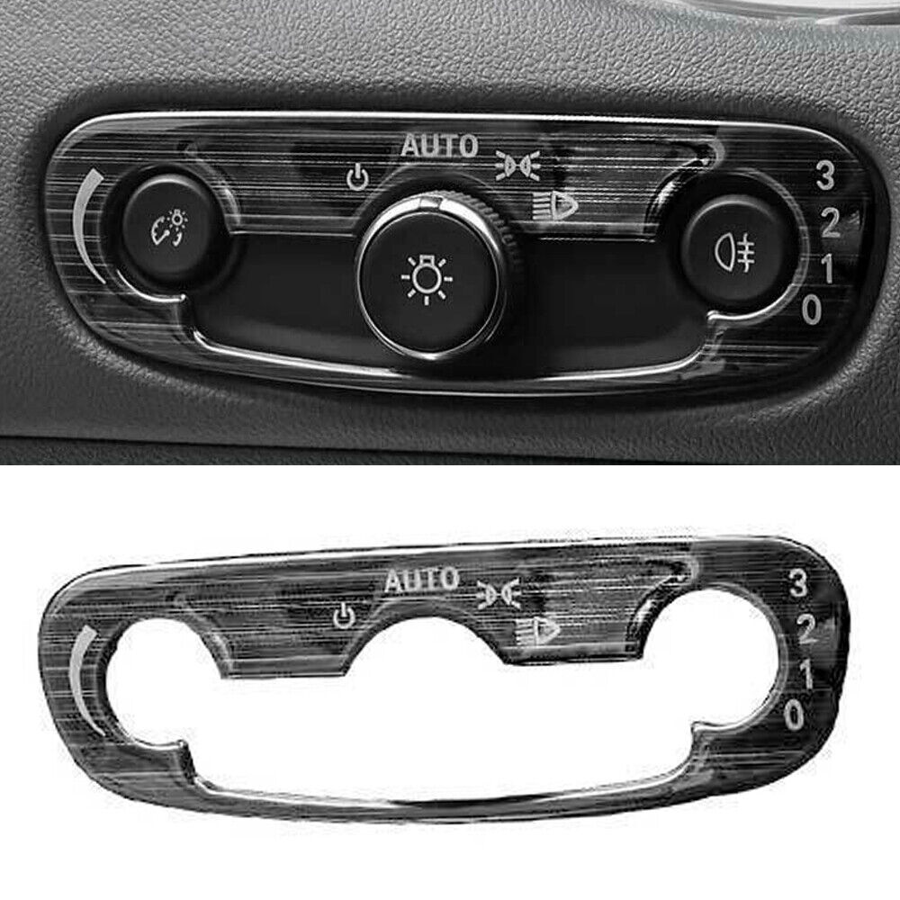 Black Titanium Headlight Control Button Cover Trim For Chevrolet Malibu 2016-22