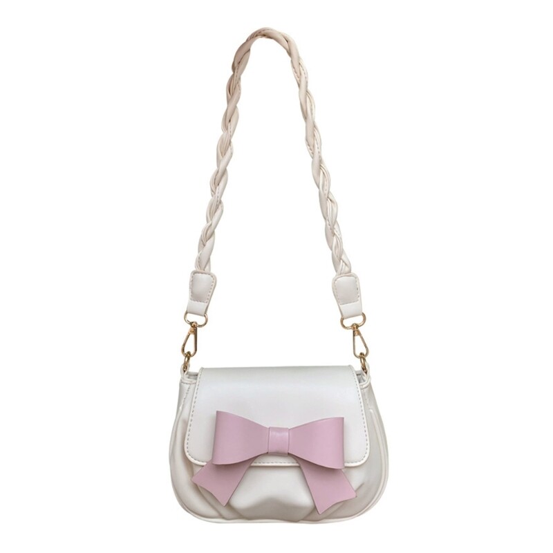 Women PU Leather Shoulder Bag Ladies Casual Bag Bowknot Crossbody Bag