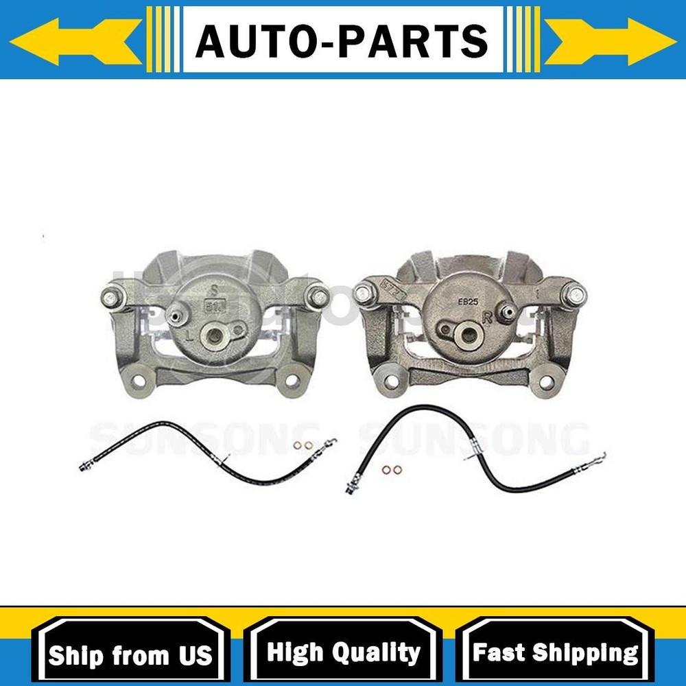 Front Brake Caliper with Hoses Driver Passenger Side Fits Toyota Matrix 1.8L_