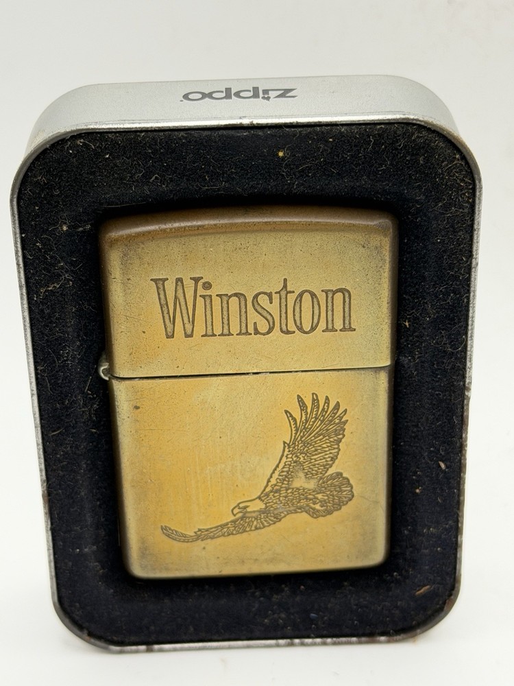 Vintage 1992 Winston Racing Eagle Brass Zippo lighter ***READ B31