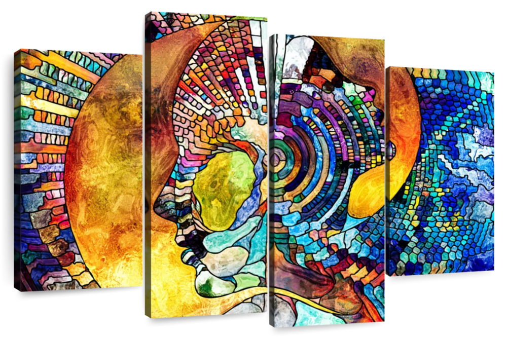 Stained Glass Abstract Figure Wall Art