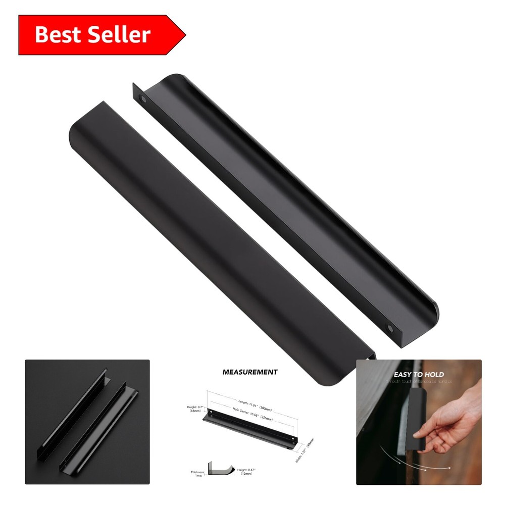 Versatile 30 Pack Black Zinc Finger Pulls - Perfect for Modern Cabinet Hardware