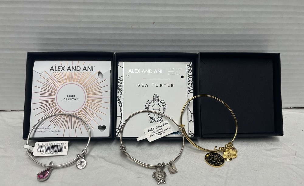 LOT OF 3 Alex and Ani Charm Bracelets