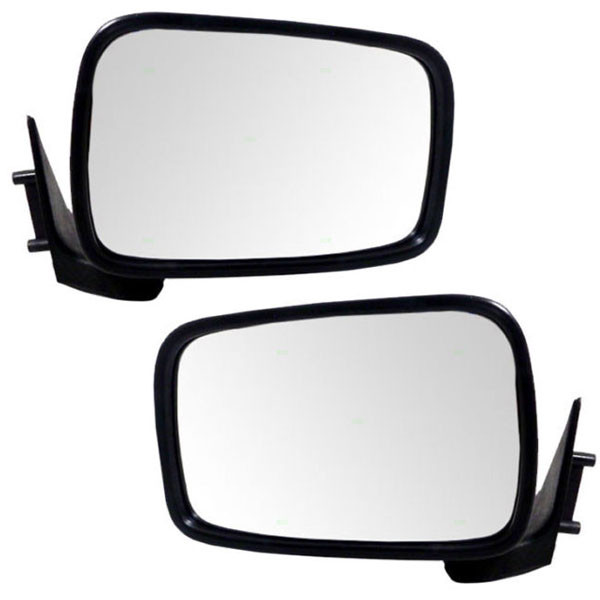 For 86-93 Mazda Pickup Truck Rear View Door Mirror Manual Black Folding PAIR SET