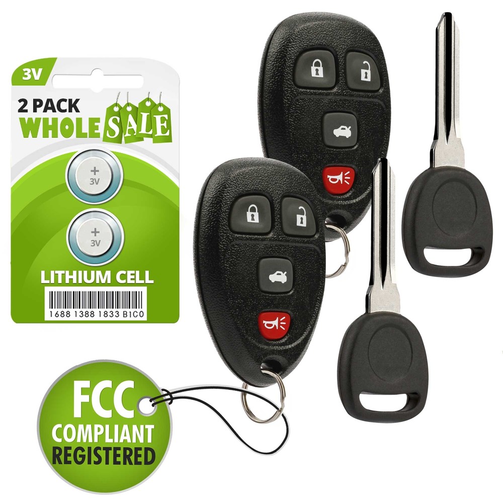 2 Replacement For 2007 2008 2009 Saturn Aura Key + Fob Remote