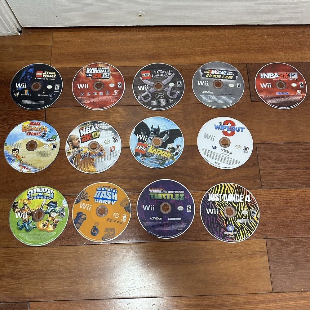 Nintendo Wii Loose Video Games Discs Lot of 13 - Lego, Just Dance, & More