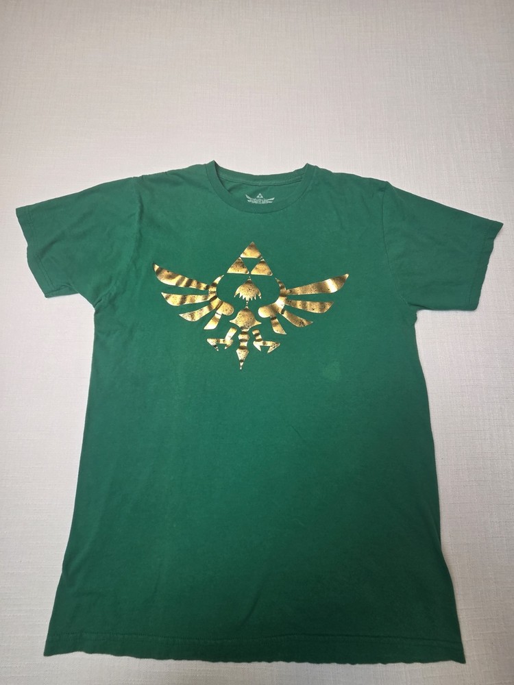 The Legend of Zelda - Triforce Green / Gold T-shirt Size Large Nintendo