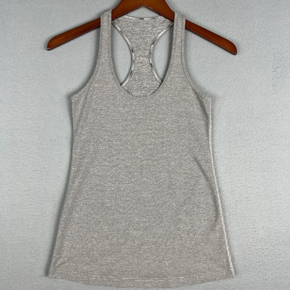 Lululemon Racerback Tank Top Womens Small Gray Athletic Yoga Fitness Gym