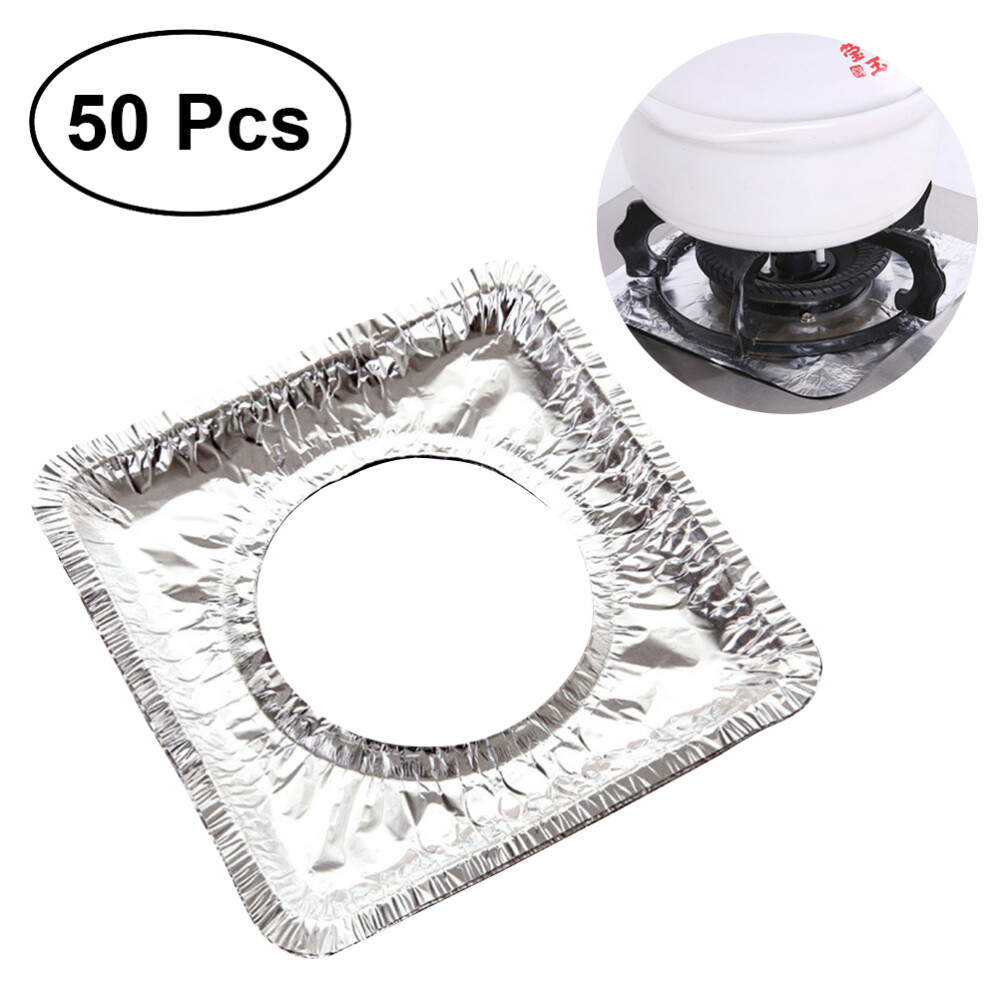 50 Pcs Easy to Clean Stove Accessories Square Burner Covers