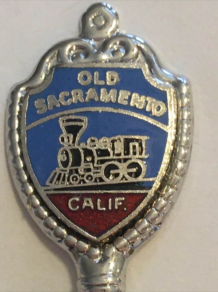 Vintage Souvenir Spoon US Collectible Old Sacramento California Locomotive