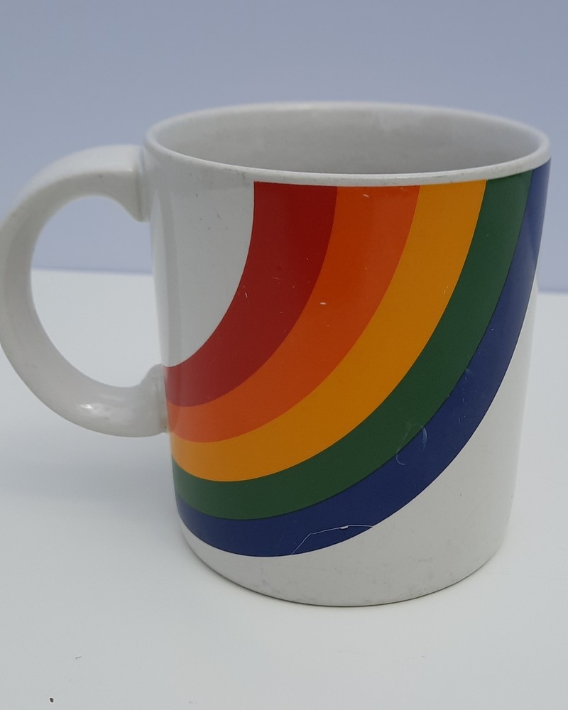 FTD Rainbow Coffee Mug Pride LGBTQ Vintage 80s FTD Korea Cup Stranger Things