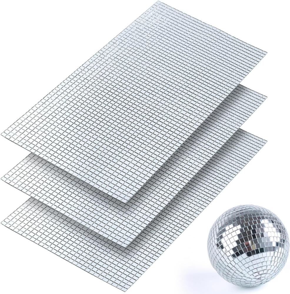 Mirror Tiles Self Adhesive, 5100 Pieces Mosaic Tiles Sheet, Disco Ball Tiles Sti