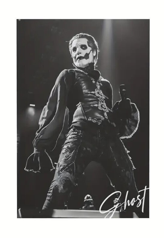 Ghost Rock Band Poster, Gothic Rock Concert Print, Black and White Wall Decor