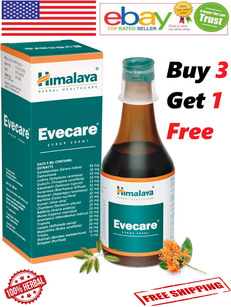 Himalaya Evecare Syrup For Women Wellness 100% Natural 200ml. (FREE SHIPPING)
