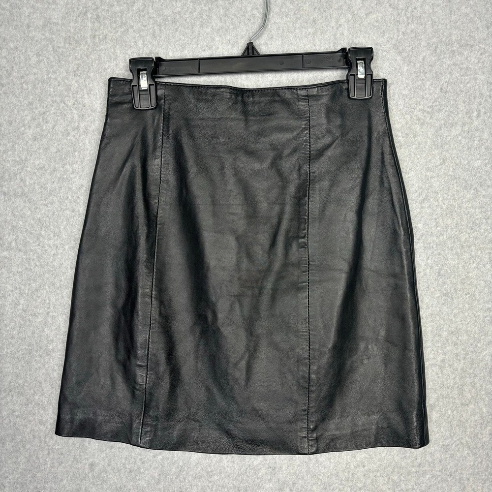 Vintage Wilsons 100% Leather Skirt Size 8 Mini Pencil Buttery Soft 90s Retro