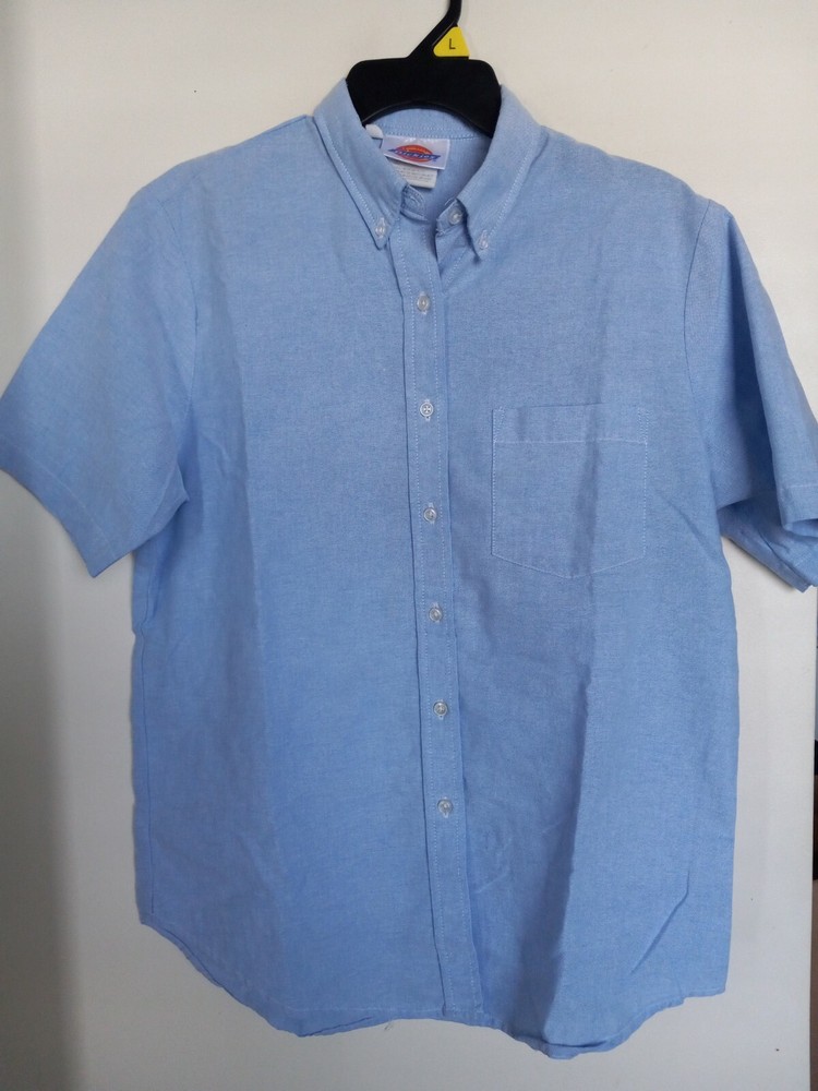 WOMEN'S DICKIES BLUE BUTTON FRONT  TOP SHIRT BLOUSE SIZE  12