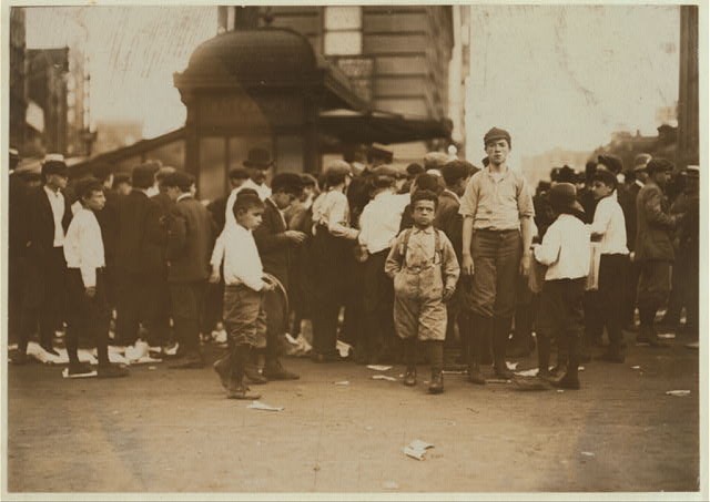 Photo:New York NY Times Square 1910 Getting Fight Extras Crowd Scene