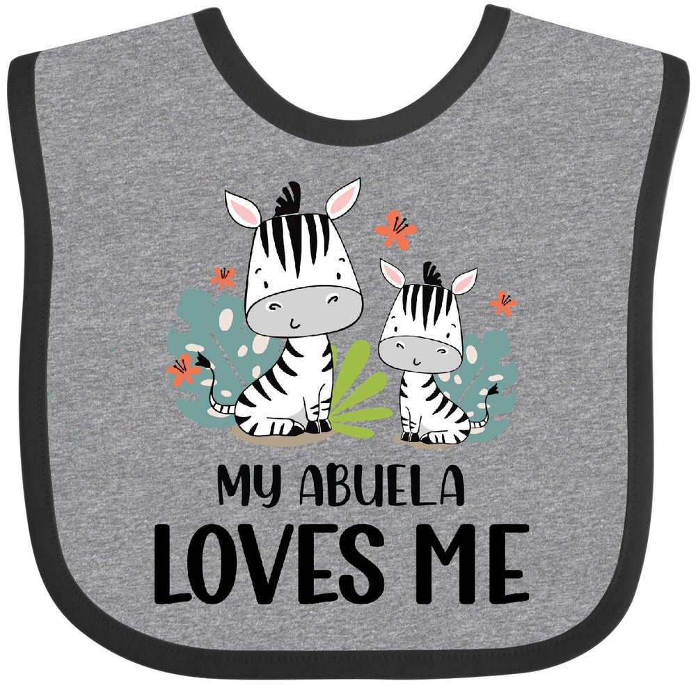 Inktastic Zebra My Abuela Loves Me Baby Bib Grandchild Grandmother Grandma Nana-image