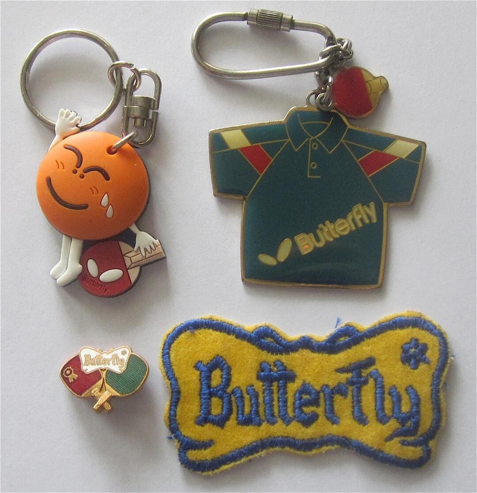 Butterfly Table Tennis Keychain Pin Sticker Set
