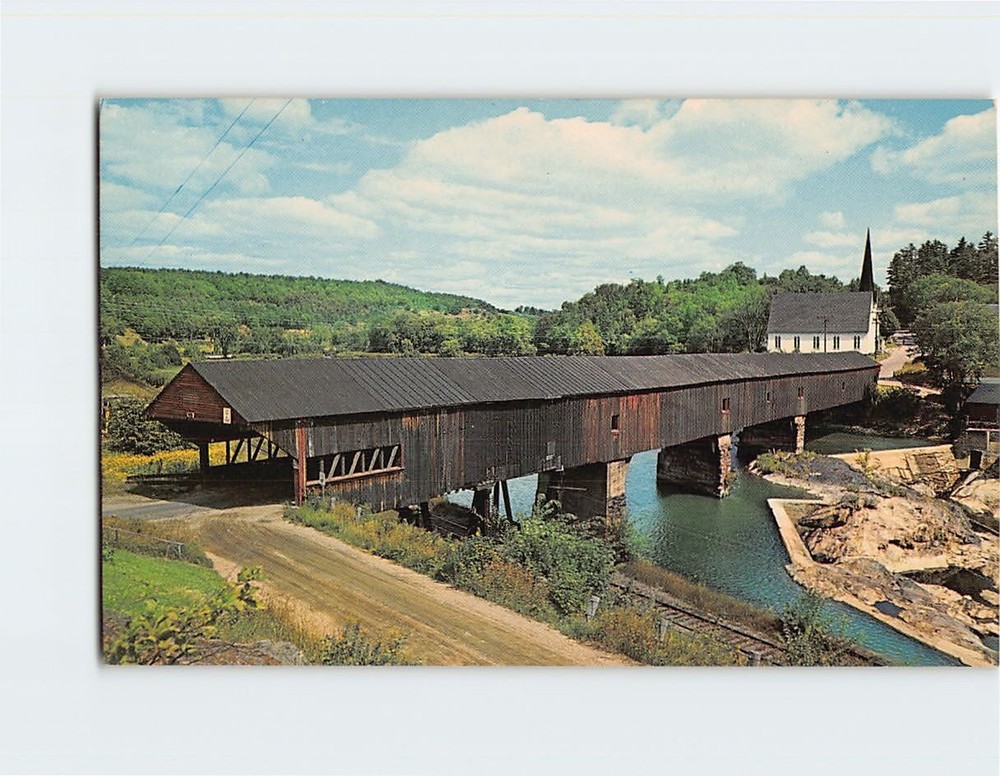 Postcard Ammonoosuc River Covered Bridge Bath New Hampshire USA