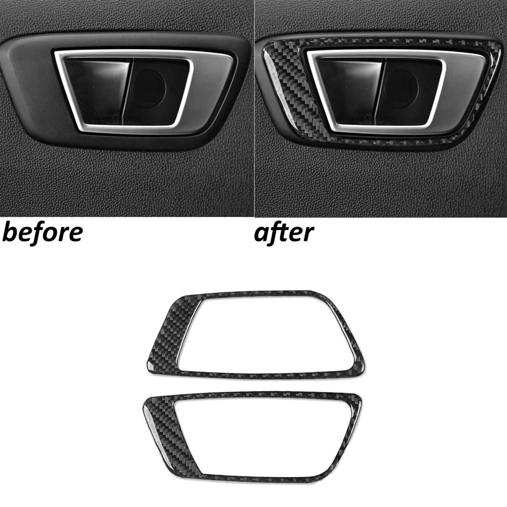 Real Carbon Fiber Interior Rear Door Handle Panel Trim For Ford EcoSport 2018-25