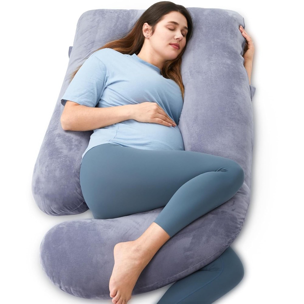 Momcozy Pregnancy Pillows for Sleeping, U Shaped 57 inch (Pack of 1), Grey