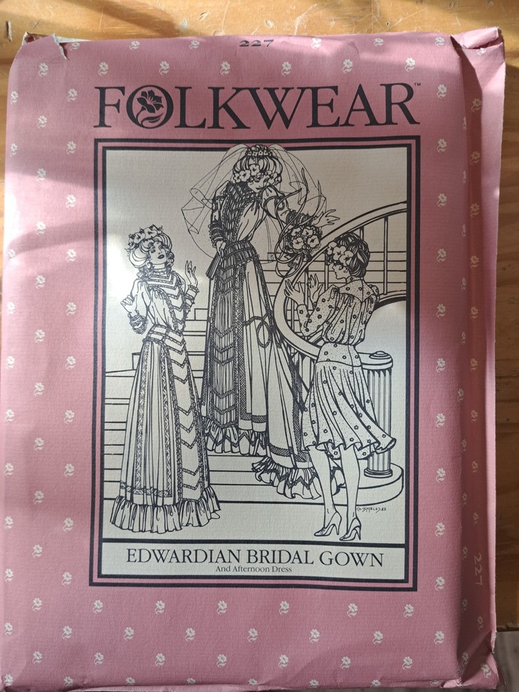 VTG NEW Folkwear 227 Edwardian Bridal Wedding Gown Costume Sewing Pattern