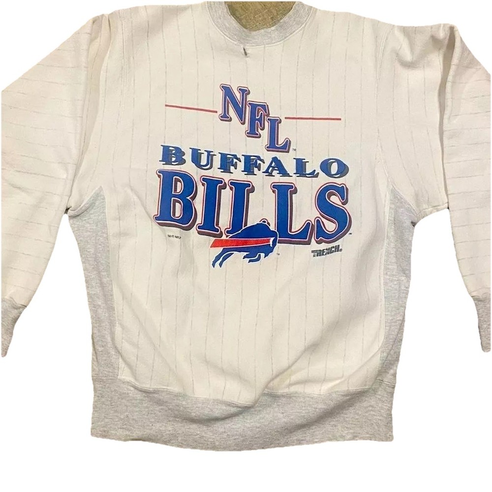 Vintage 90’s NFL Buffalo Bills - Pinstripe Crewneck Sweatshirt - Large