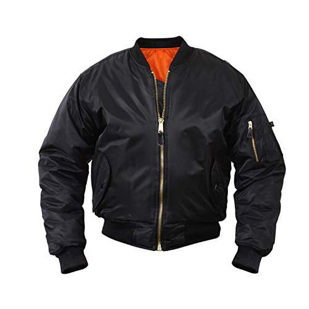 Rothco MA-1 Flight Jacket - Mens, Black, Extra Small, 7324-Black-XS