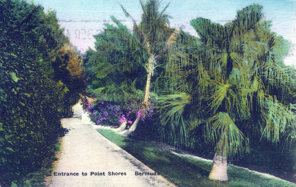 Entrance To Point Shores,  Bermuda 1915 Hand Colored Postcard
