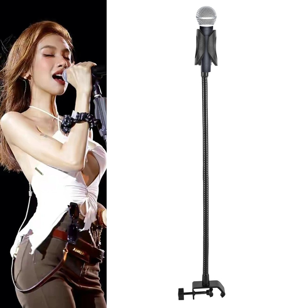 Adjustable Gooseneck Microphone Stand with Desk Clamp Fit for Radio Broadcasting