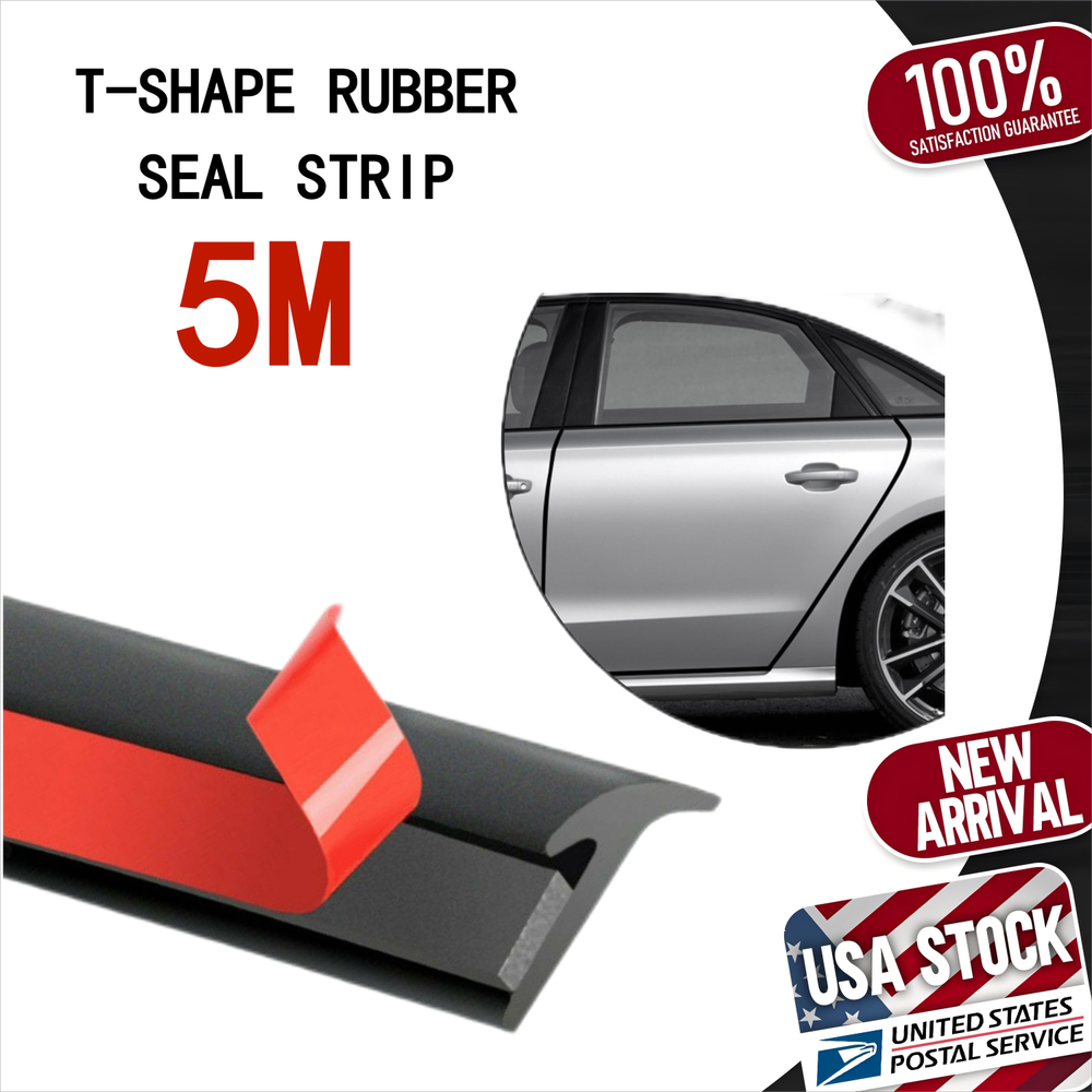 5M T-Shape Car Door Window Trim Edge Moulding Rubber Weatherstrip Seal Strip