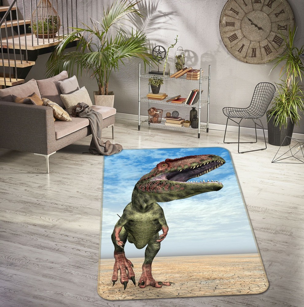 3D Green Dinosaur O3092 Animal Non Slip Rug Mat Elegant Photo Carpet Fay