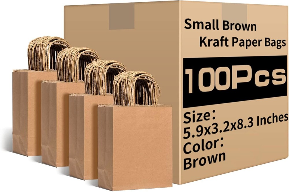 RACETOP Small Brown Kraft Paper 1 Count (Pack of 100), 100 Packs