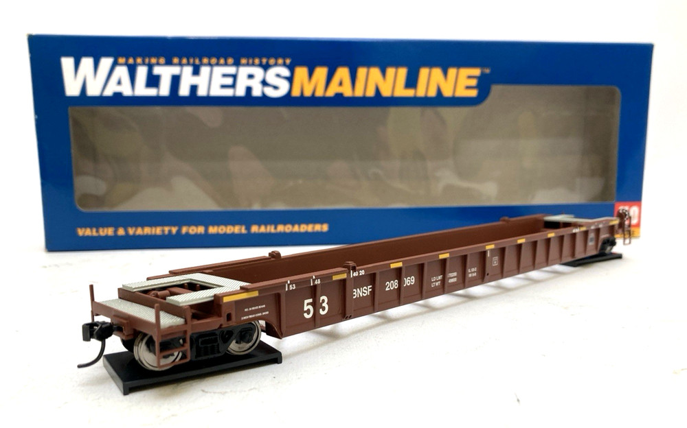 Walthers Mainline 910-5059 – HO Scale NSC 53' Single-Unit Well Car BNSF #208069