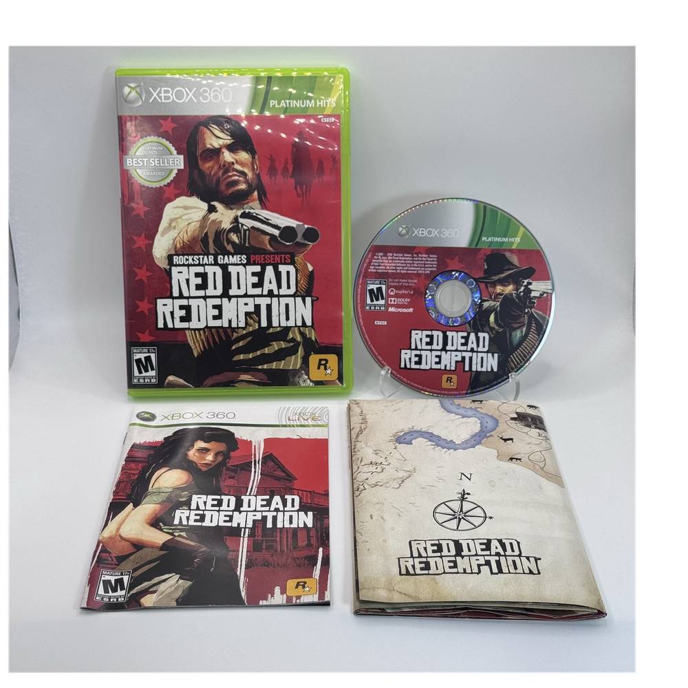 Red Dead Redemption(Platinum Hits Xbox 360) CIB + Map/Poster + Tested + Working