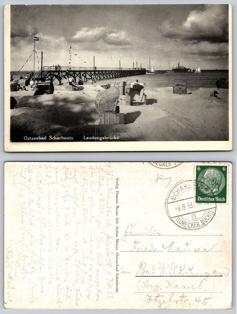 Ostseebad Scharbeutz Landungsbruecke Beach Postcard