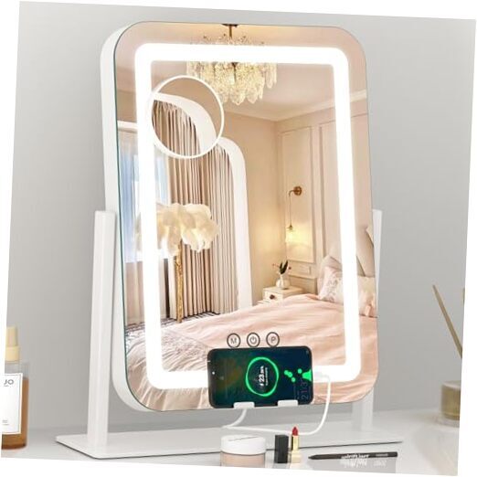 LED Lighted Makeup Mirror with USB Charging Port 3 Colors 15