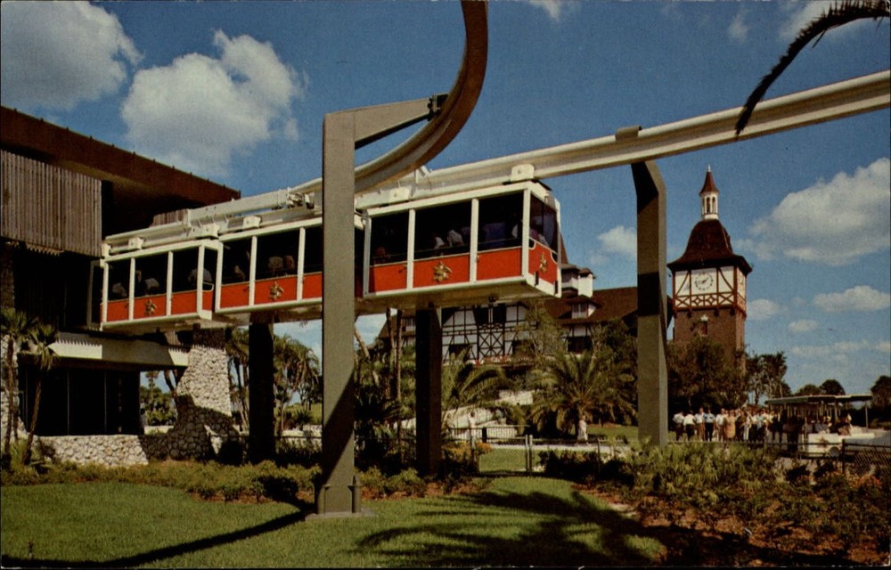 Busch Gardens Tampa Florida Skyrail Safari African Veldt ~ 1950s-60s postcard