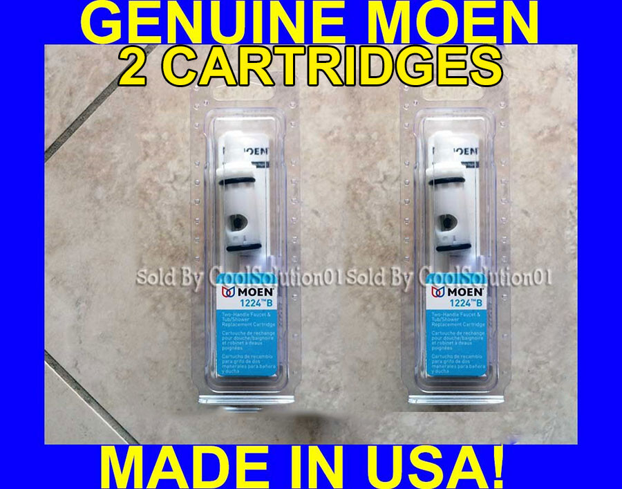 NEW 2 PACK GENUINE MOEN 1224 Two Handle Hot/Cold Faucet 1224B Cartridge USA MADE