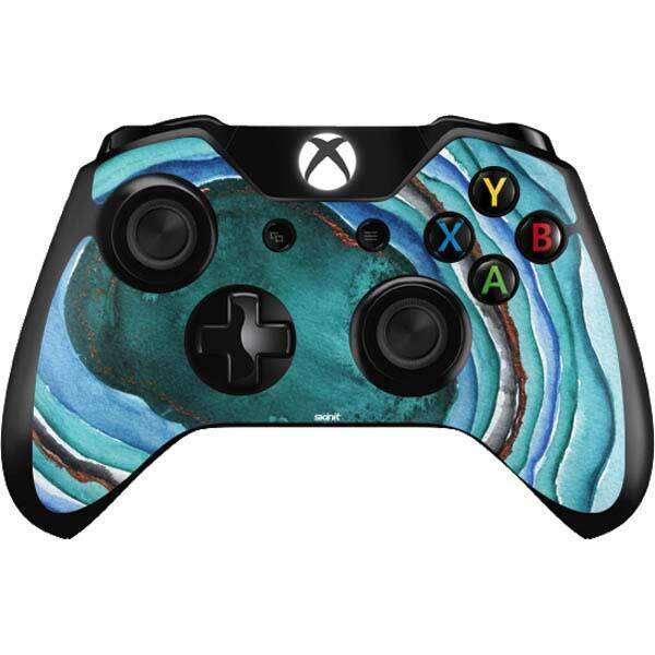 Geode Xbox One Controller Skin - Turquoise Watercolor Geode