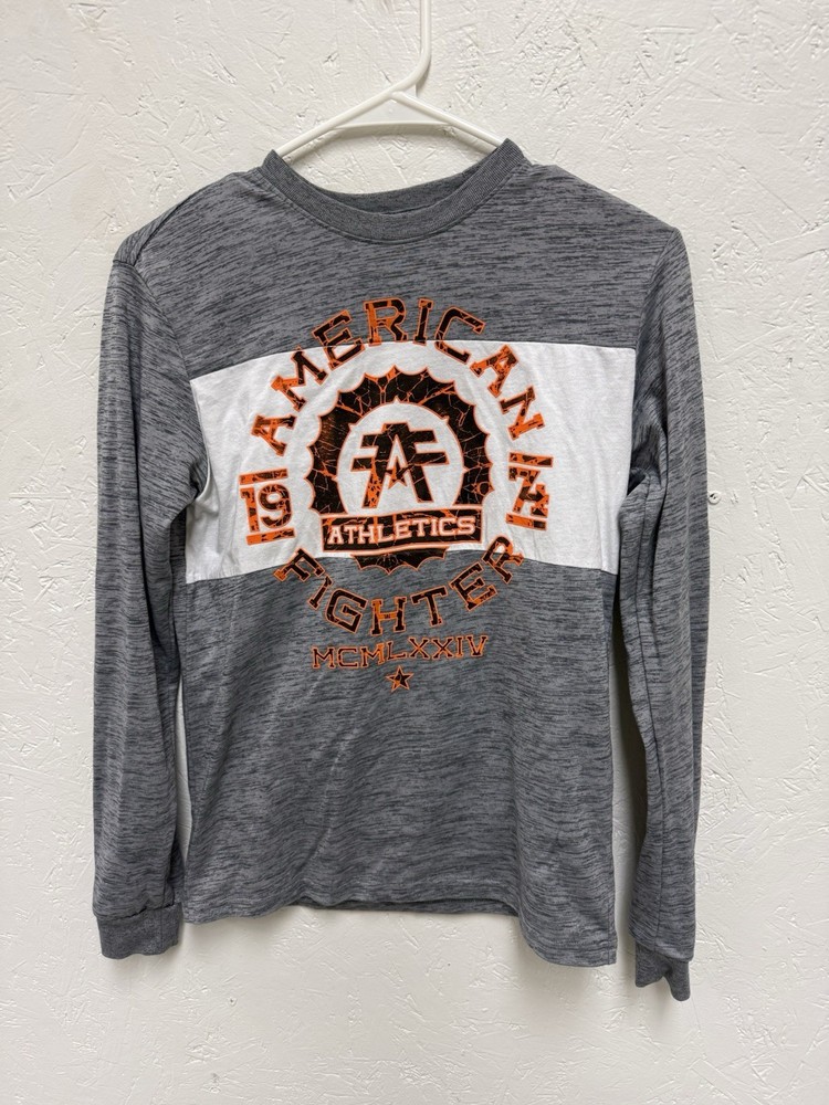Boys American Fighter Long Sleeve Shirt Size Youth Medium