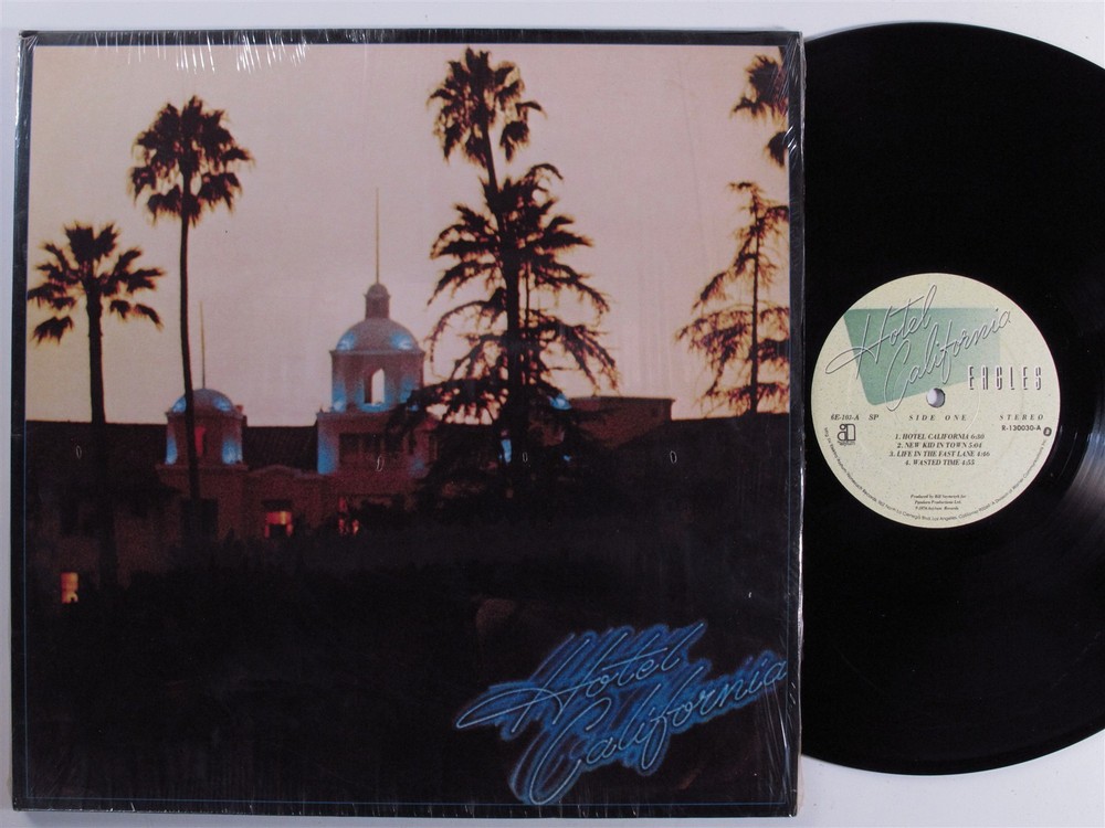 EAGLES Hotel California ASYLUM LP VG+ club edition gatefold w/ poster SHRINK d
