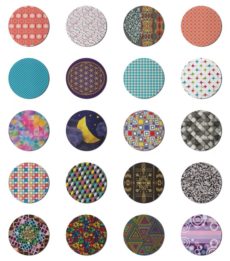 Ambesonne 8-inch Round Non-Slip Rubber Geometric Gaming Mousepad Modern Design