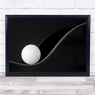 Ball On A Curve Abstract Guitar Edge Monochrome Wall Art Print