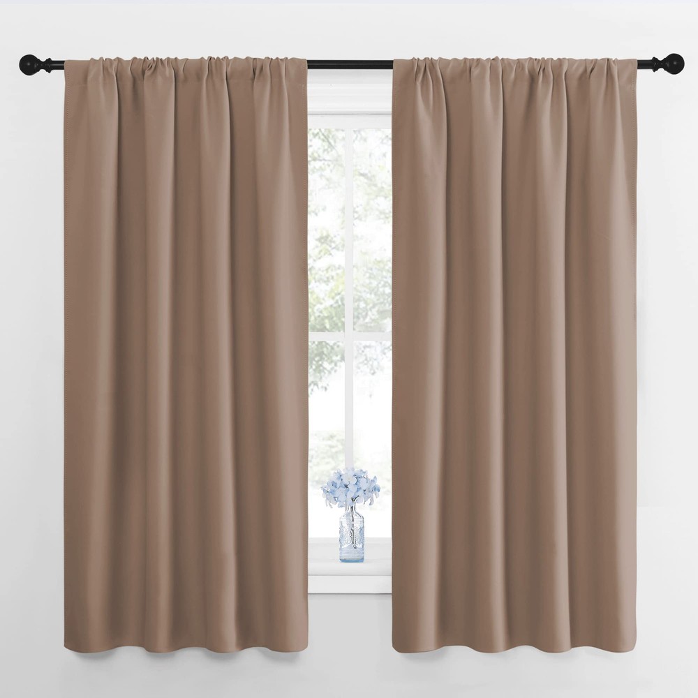 Blackout Curtain Panels for Thermal Insulation with Solid Rod Pocket Design